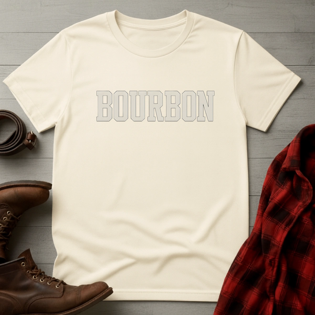 Bourbon Collegiate Typography T-Shirt