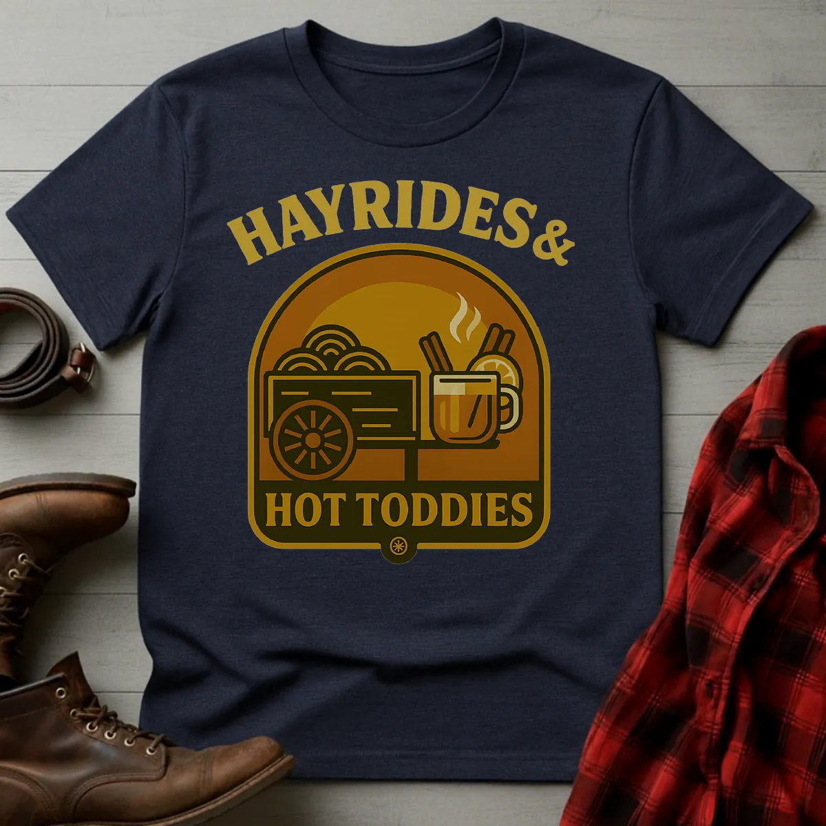 Hayrides & Hot Toddies Whiskey Wagon T-Shirt