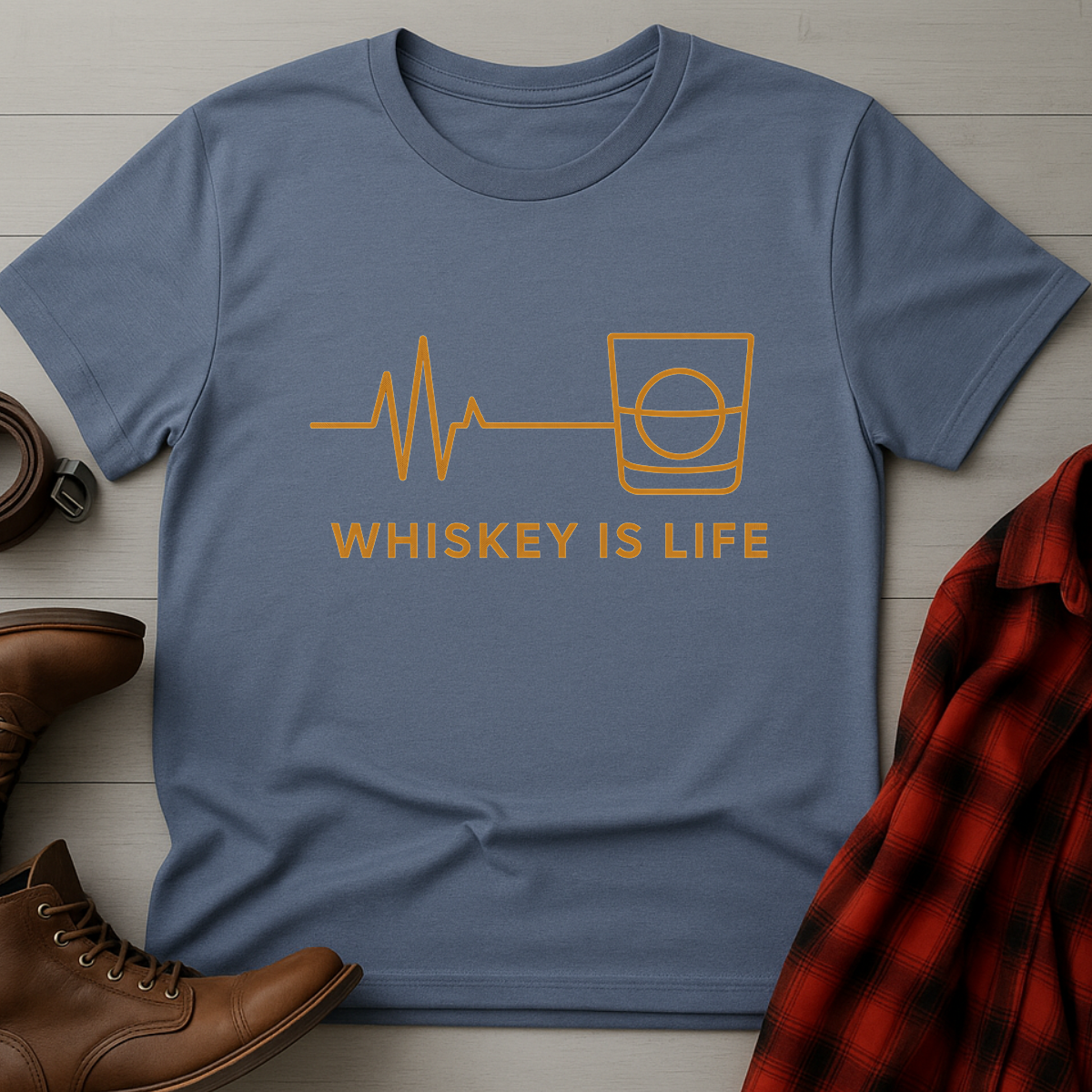 Whiskey Life EKG T-Shirt