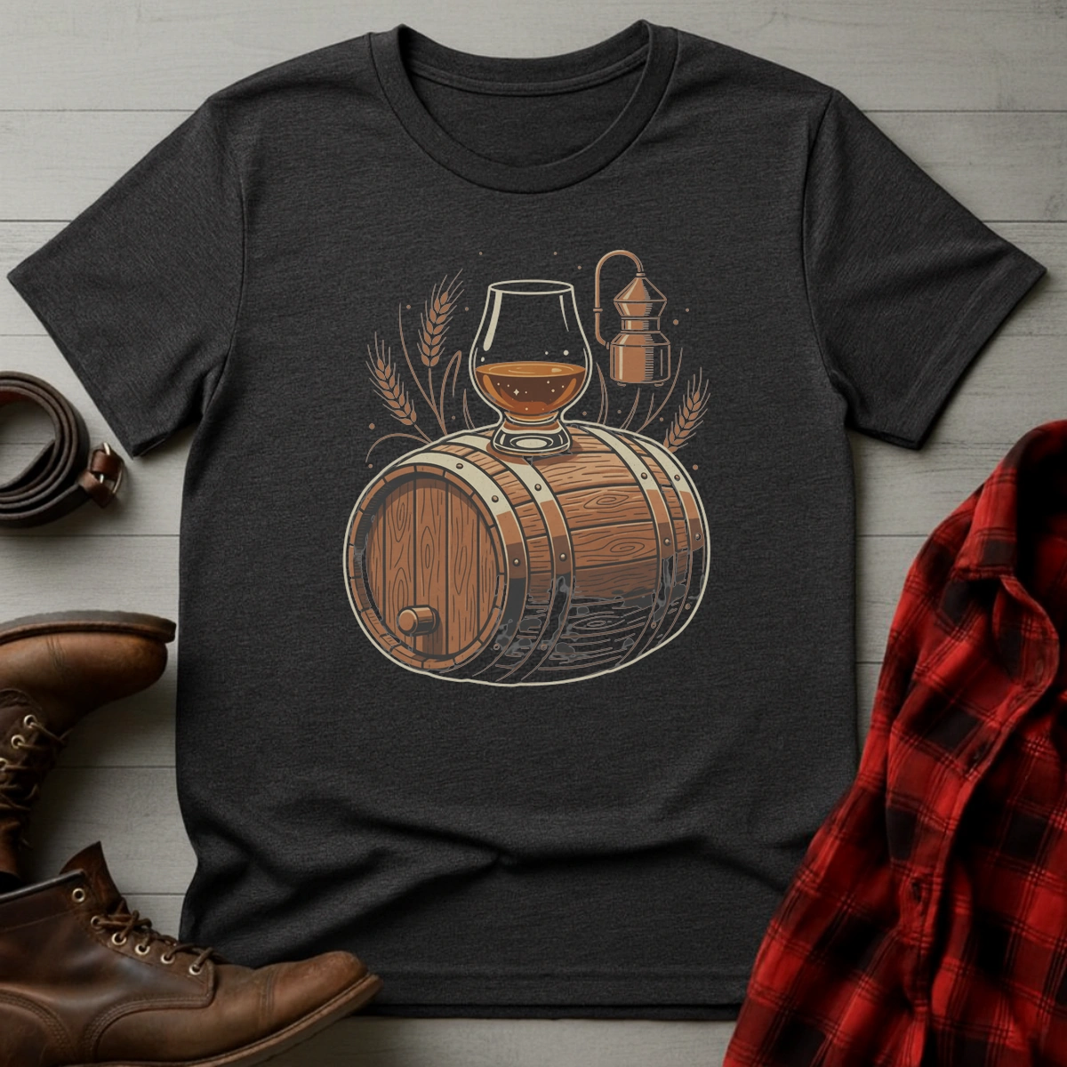 Whiskey Barrel Glass T-Shirt