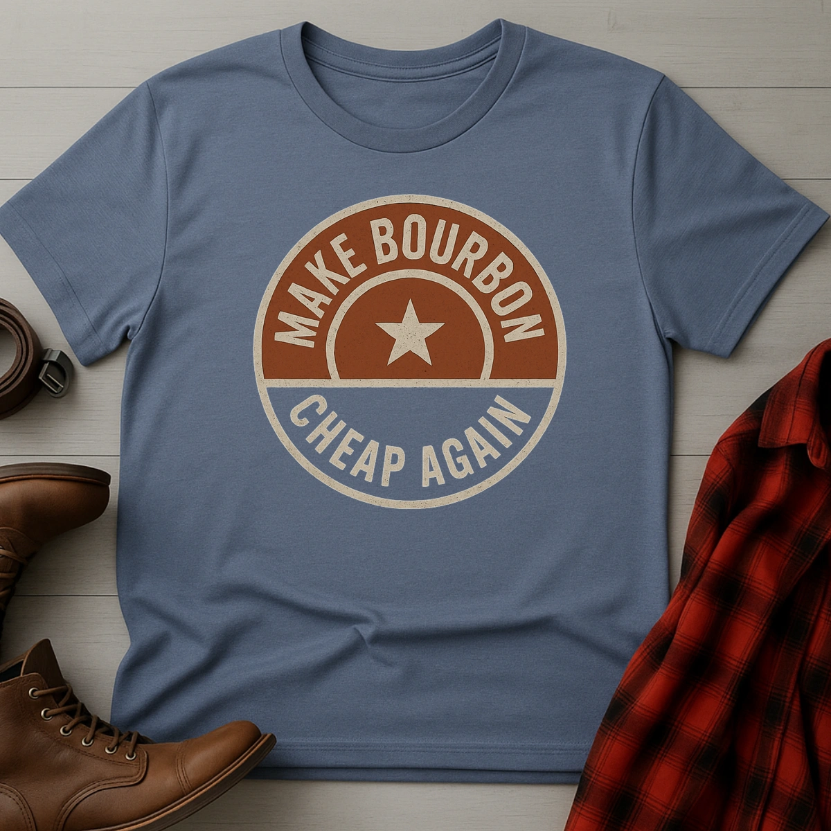 Cheap Bourbon Again Star T-Shirt