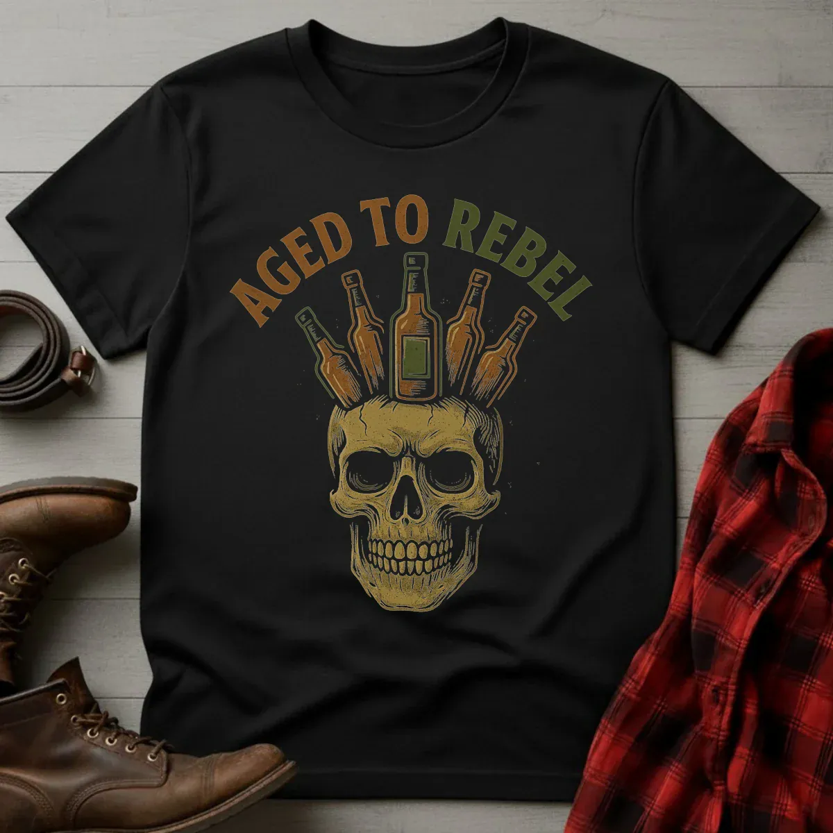 Aged to Rebel Whiskey Mohawk T-Shirt