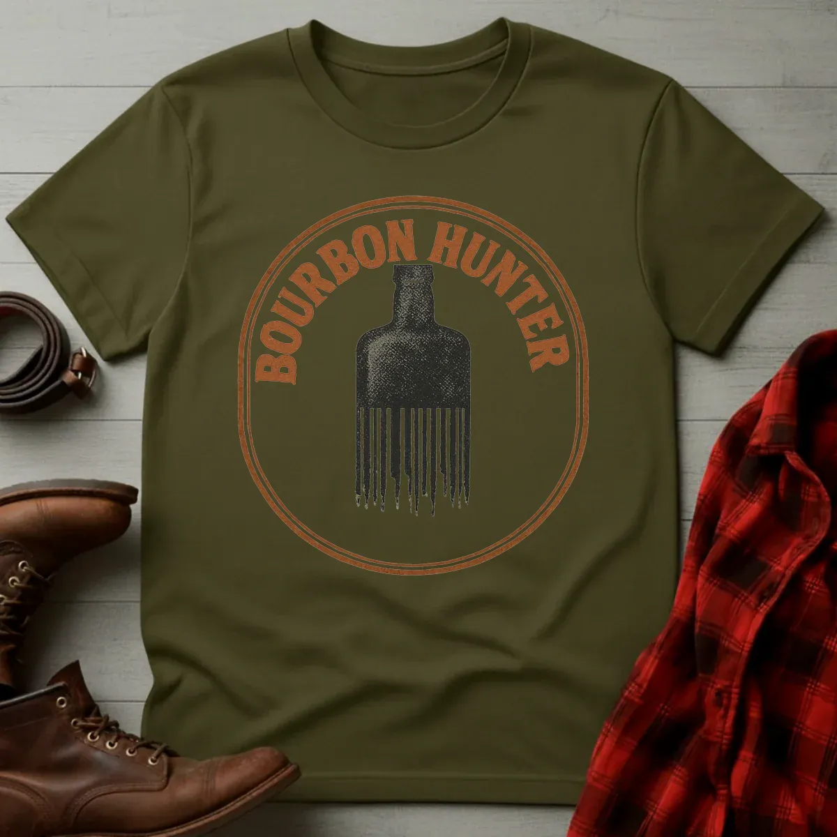 Bourbon Hunter Barcode Bottle T-Shirt