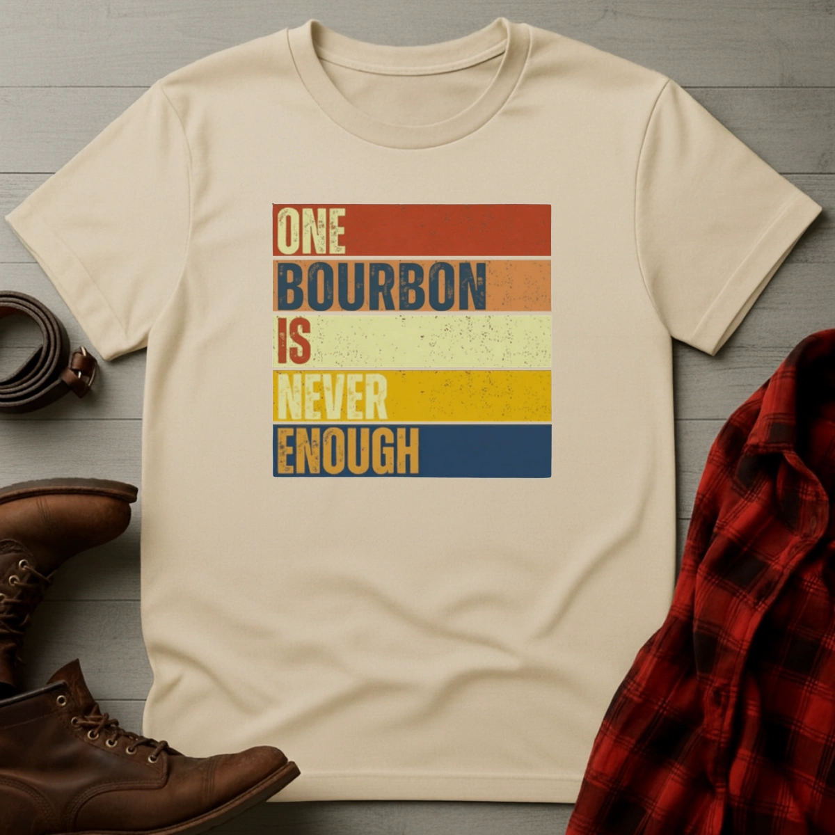 Never Enough Bourbon Retro T-Shirt