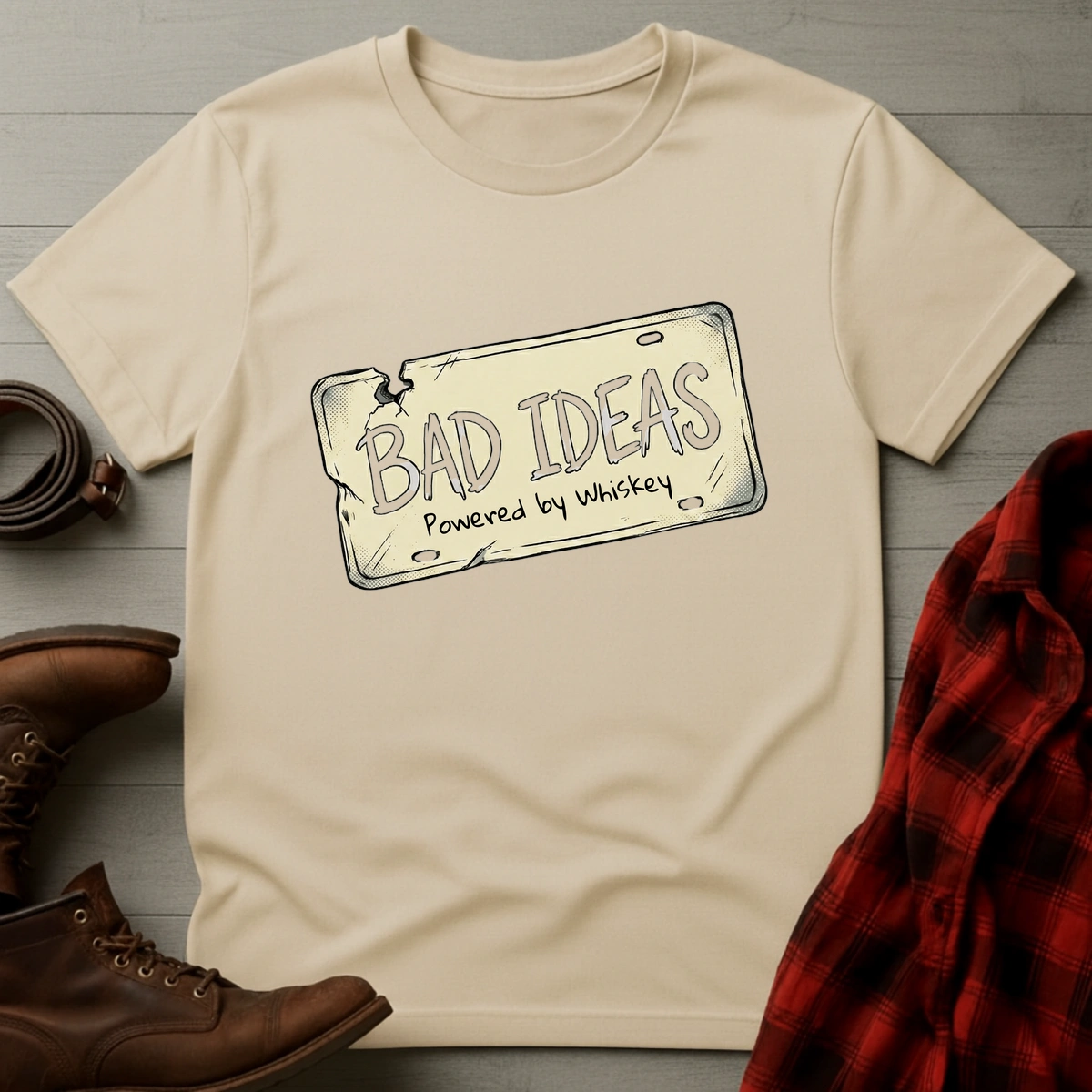 Bad Ideas Powered by Whiskey T-Shirt