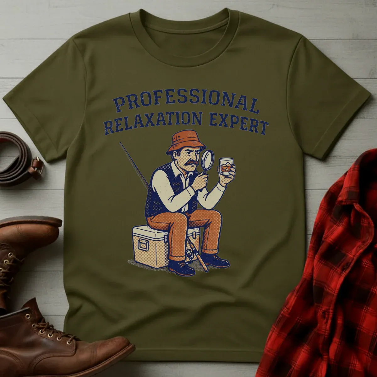 Professional Relaxation Expert Fisherman T-Shirt
