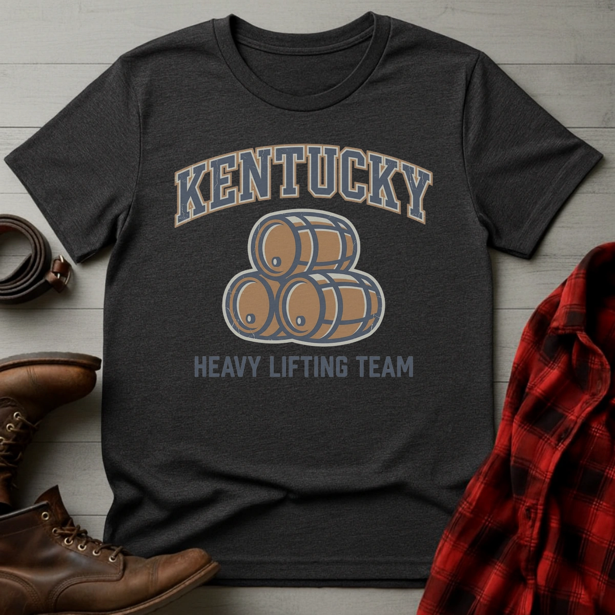 Kentucky Heavy Lifting Whiskey Barrel Team T-Shirt
