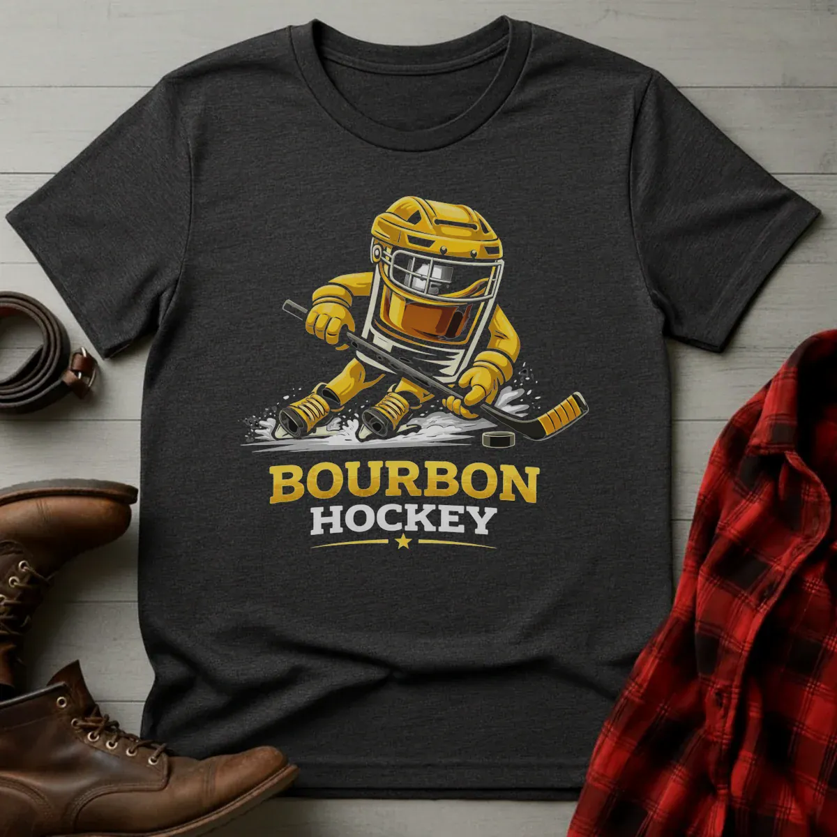Bourbon Hockey Glass T-Shirt