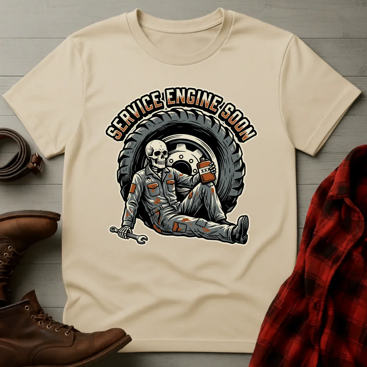 Service Engine Whiskey Mechanic T-Shirt
