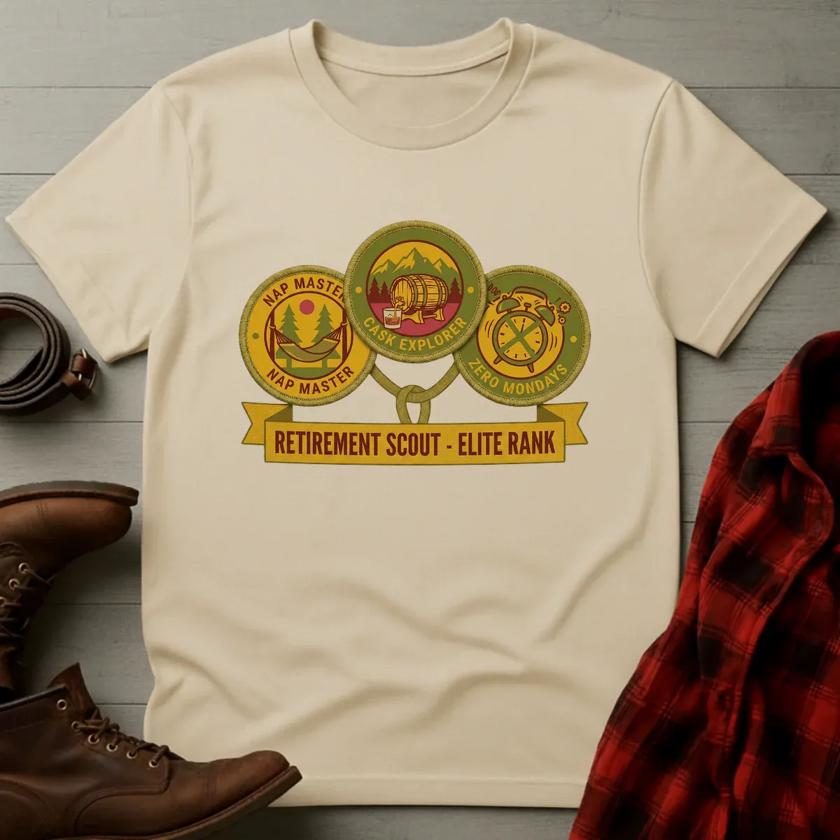 Retirement Scout Elite Rank Whiskey T-Shirt