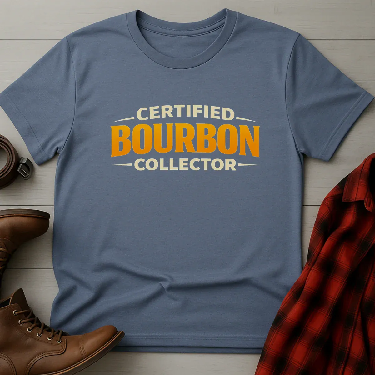 Certified Bourbon Collector Typography T-Shirt