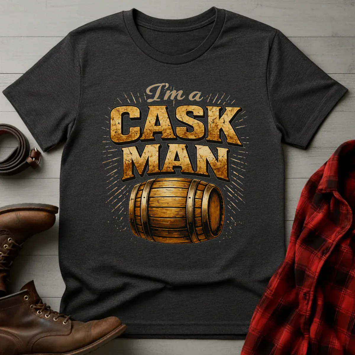 Cask Man Whiskey Barrel T-Shirt
