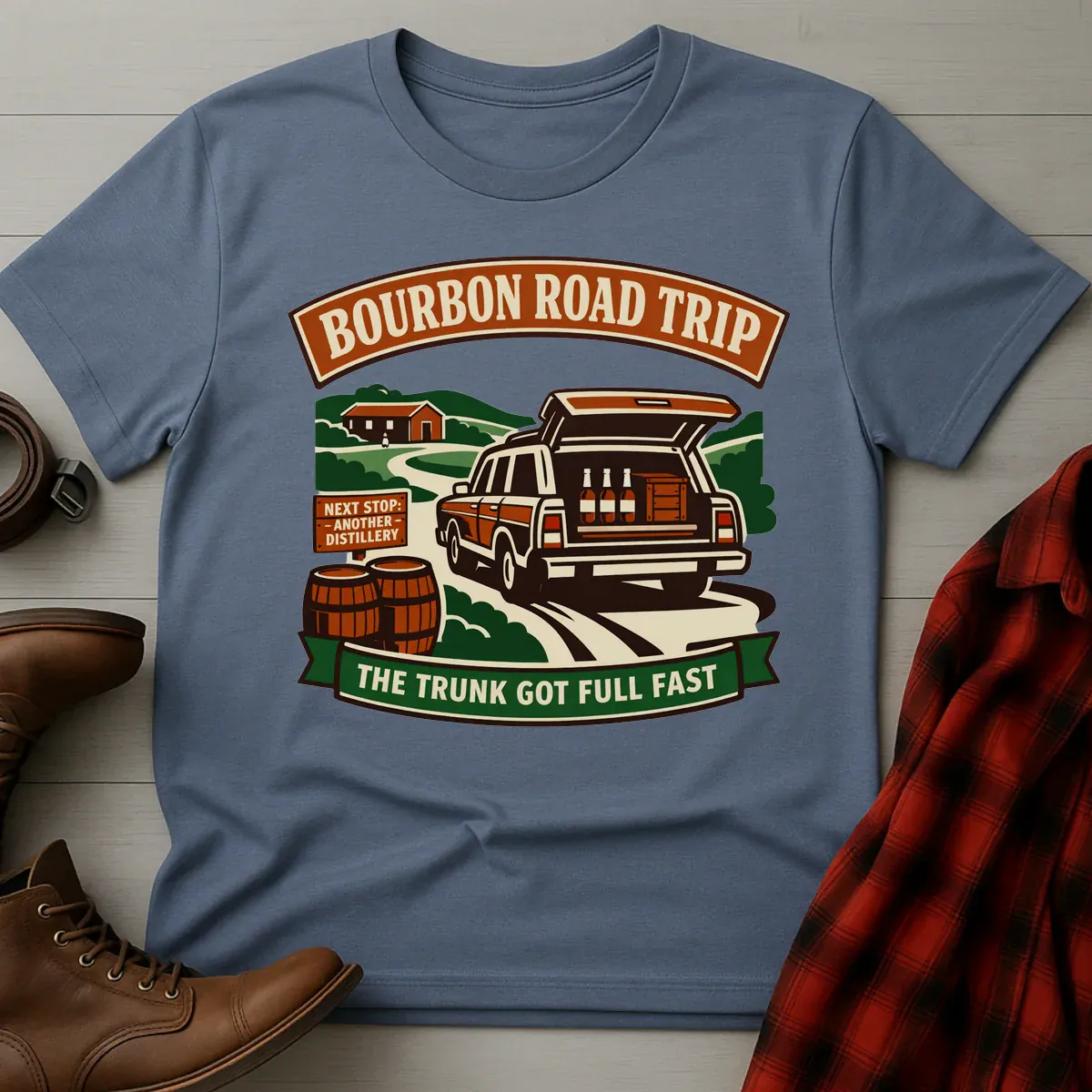 Bourbon Road Trip Trunk Full T-Shirt