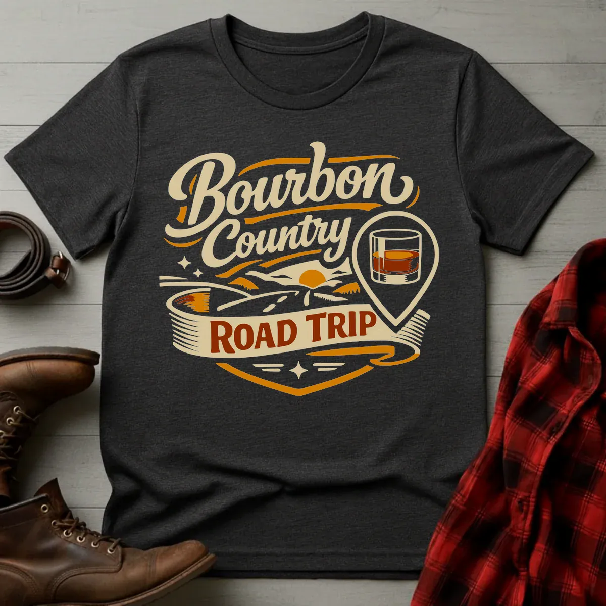 Bourbon Country Road Trip Badge T-Shirt