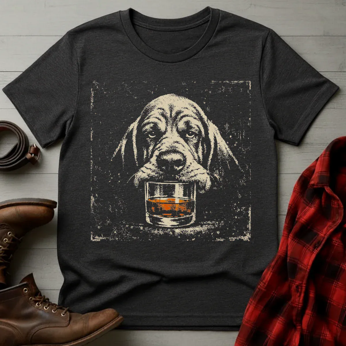 Whiskey Bloodhound Grunge T-Shirt