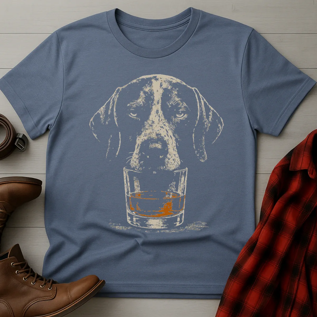 Whiskey Dog German Shorthaired Pointer Grunge T-Shirt