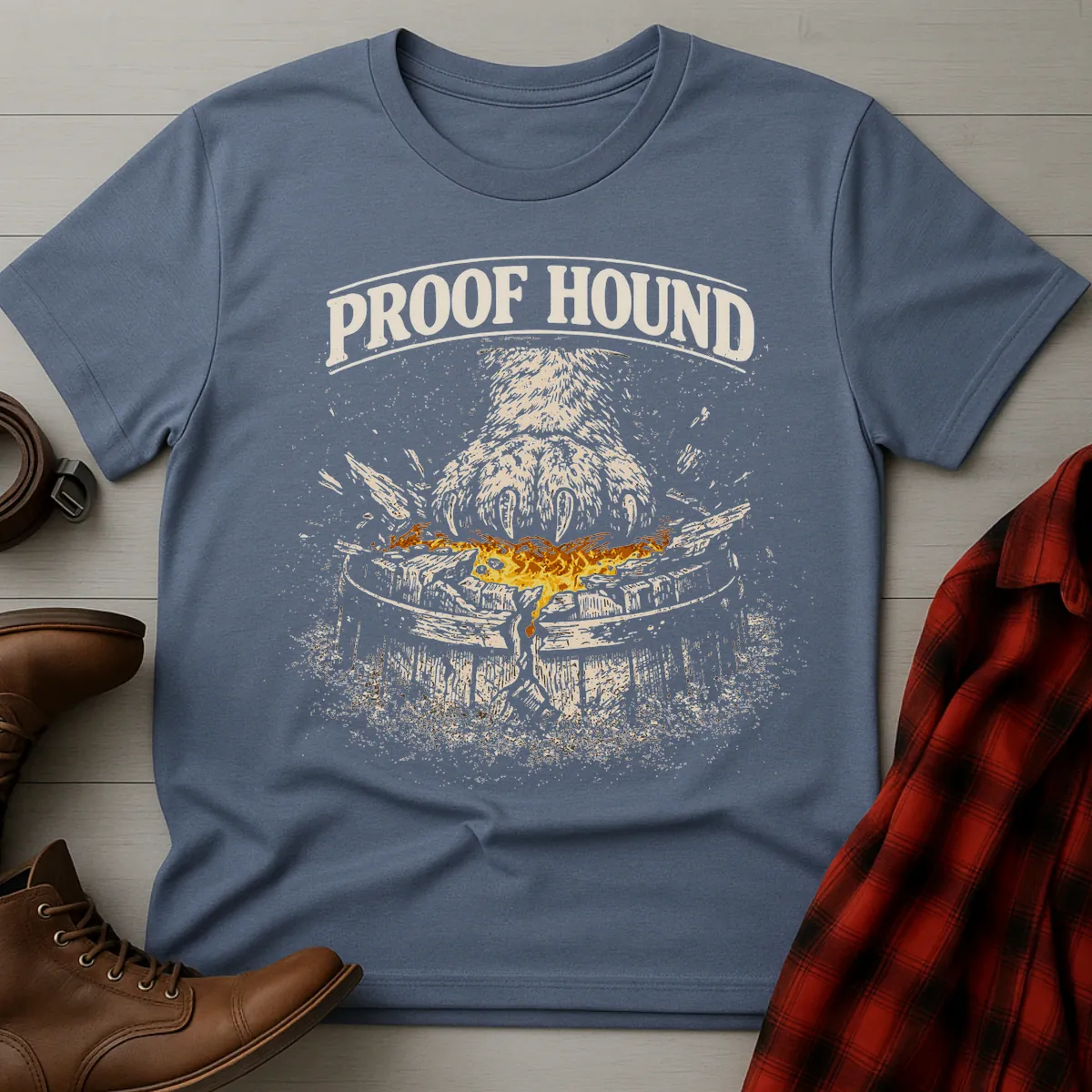Bourbon Proof Hound Barrel Crusher T-Shirt