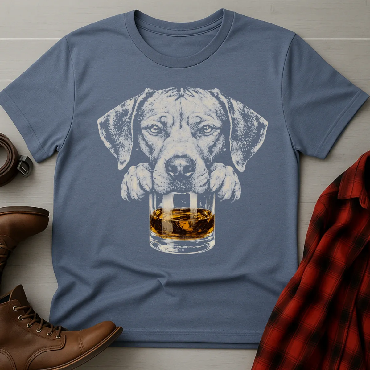 Whiskey Dog Rhodesian Ridgeback Grunge T-Shirt