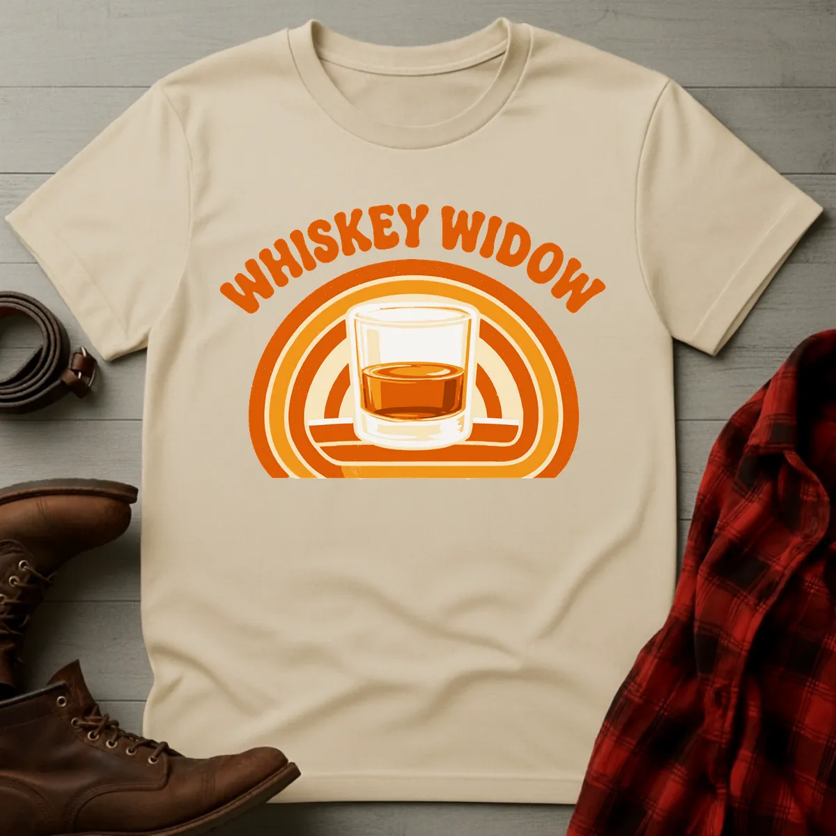 Whiskey Widow Retro Glass T-Shirt