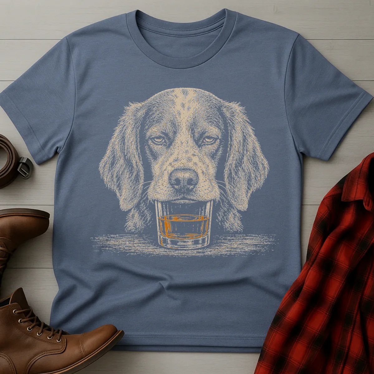 Whiskey Dog Brittany Spaniel T-Shirt