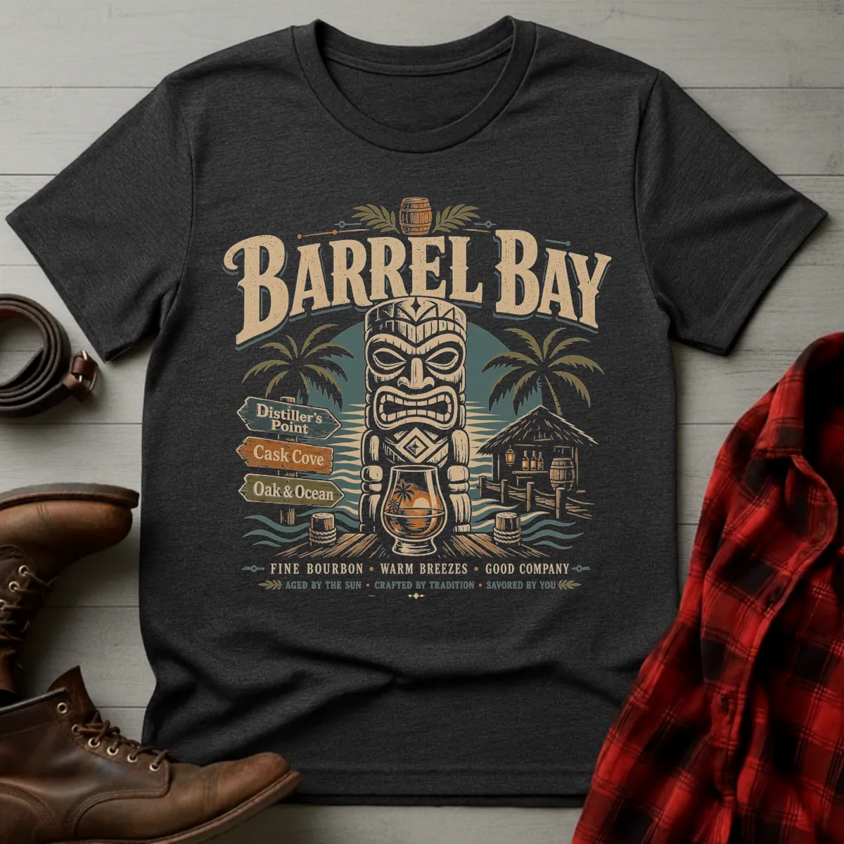 Barrel Bay Tiki Bourbon Paradise T-Shirt