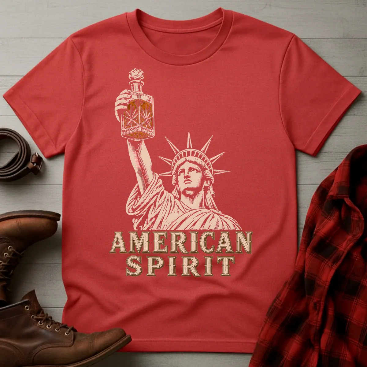 American Spirit Liberty Whiskey Decanter T-Shirt