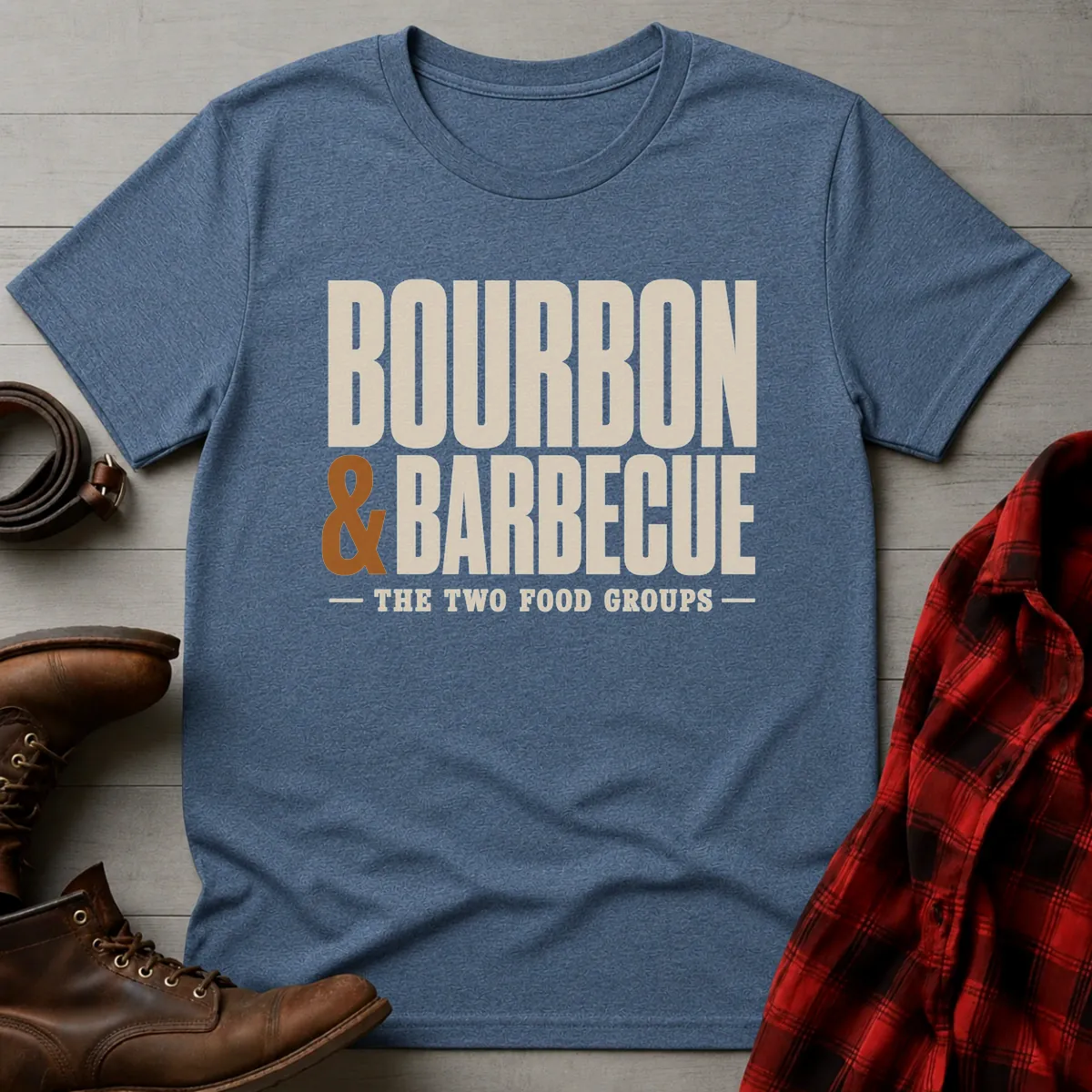 Bourbon & Barbecue Typography T-Shirt