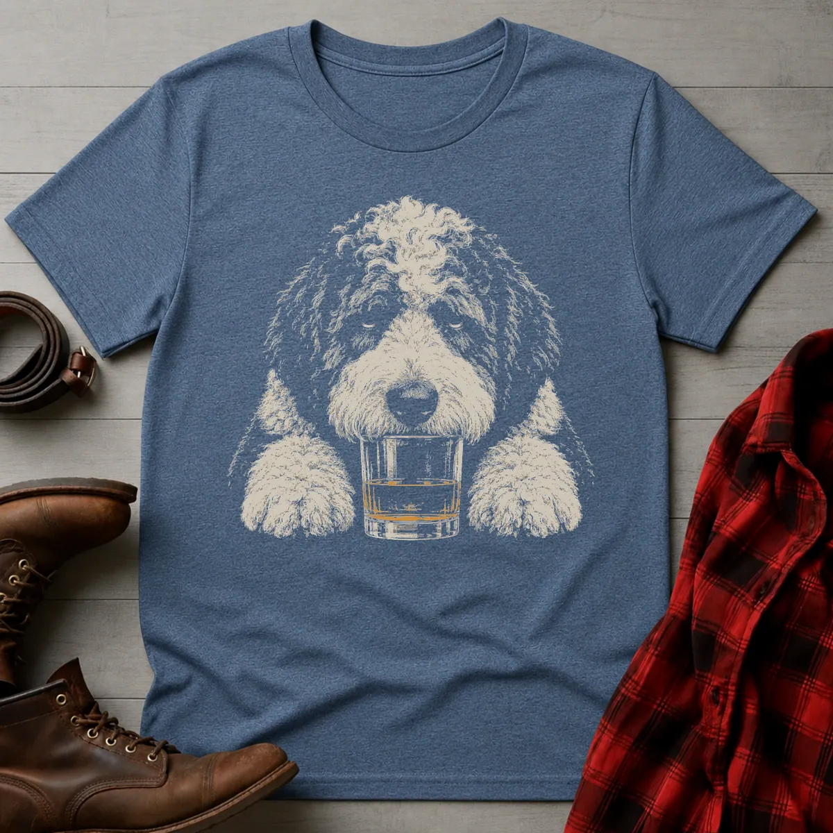 Whiskey Dog Sheepadoodle T-Shirt