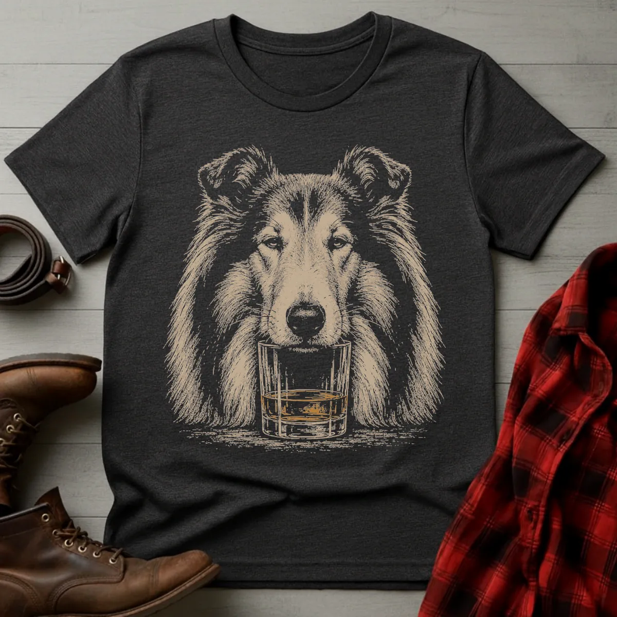 Whiskey Dog Rough Collie T-Shirt