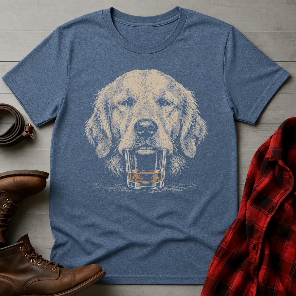 Whiskey Dog Golden Retriever No Paws T-Shirt