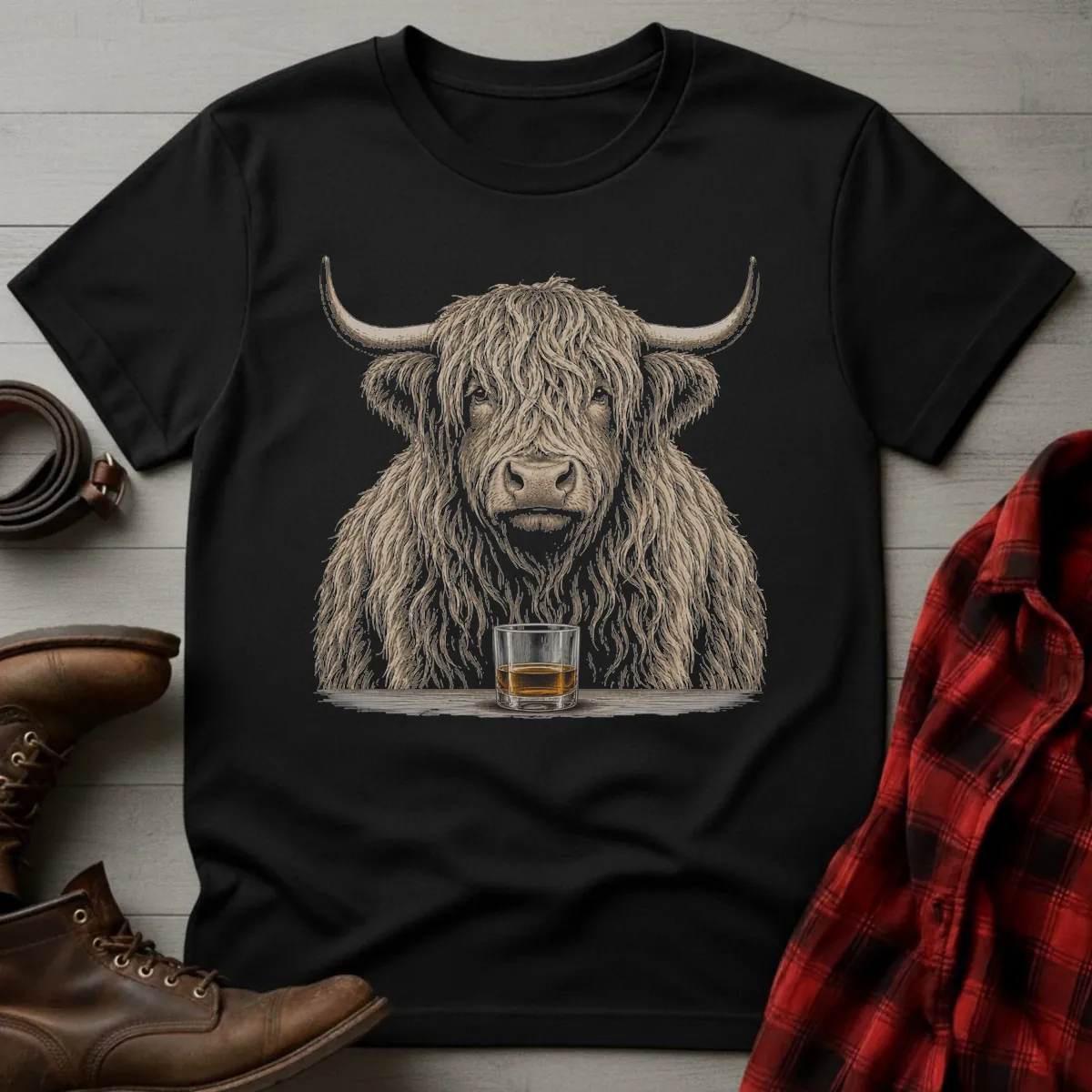Highland Cow Whiskey T-Shirt