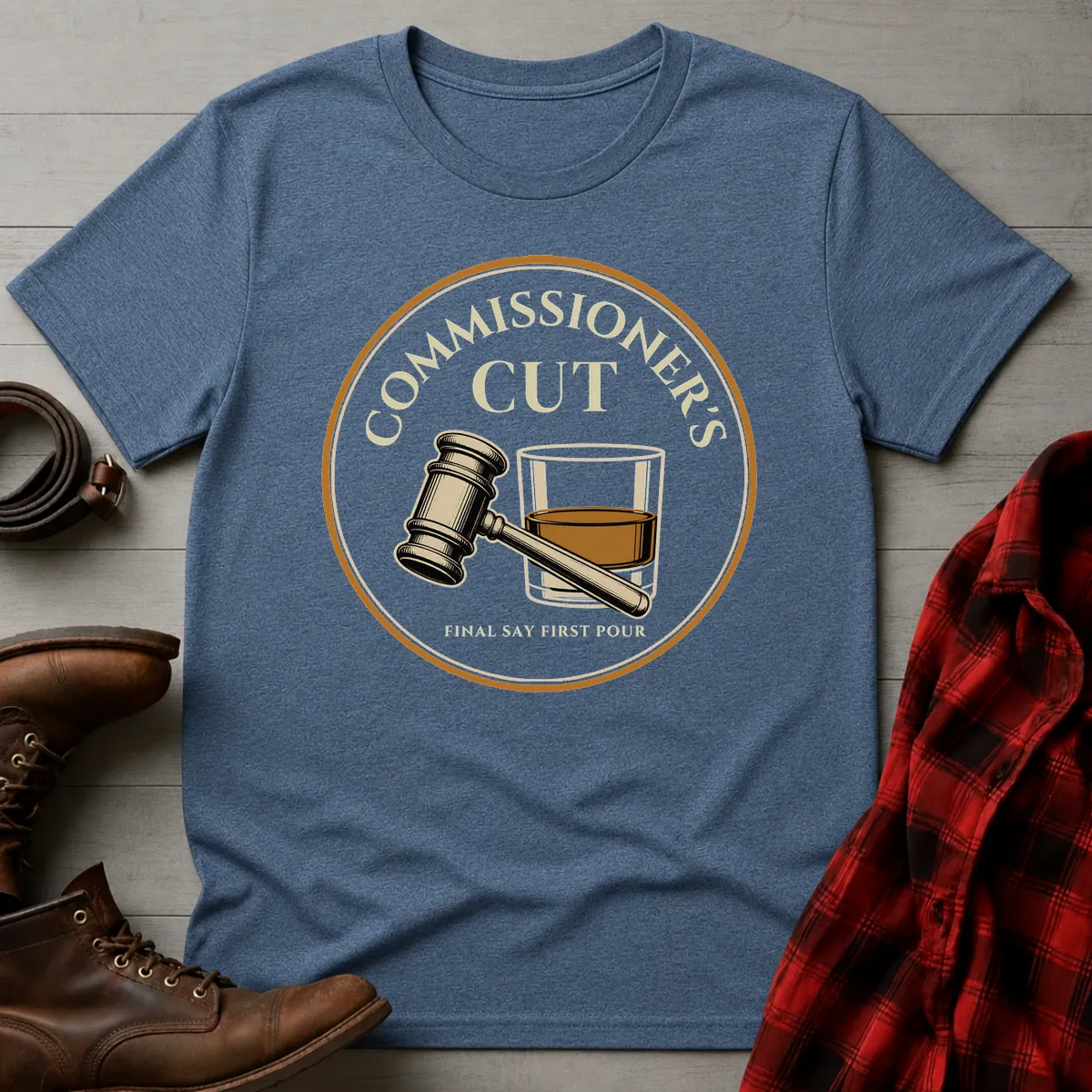 Commissioners Cut Bourbon Fantasy Football T-Shirt