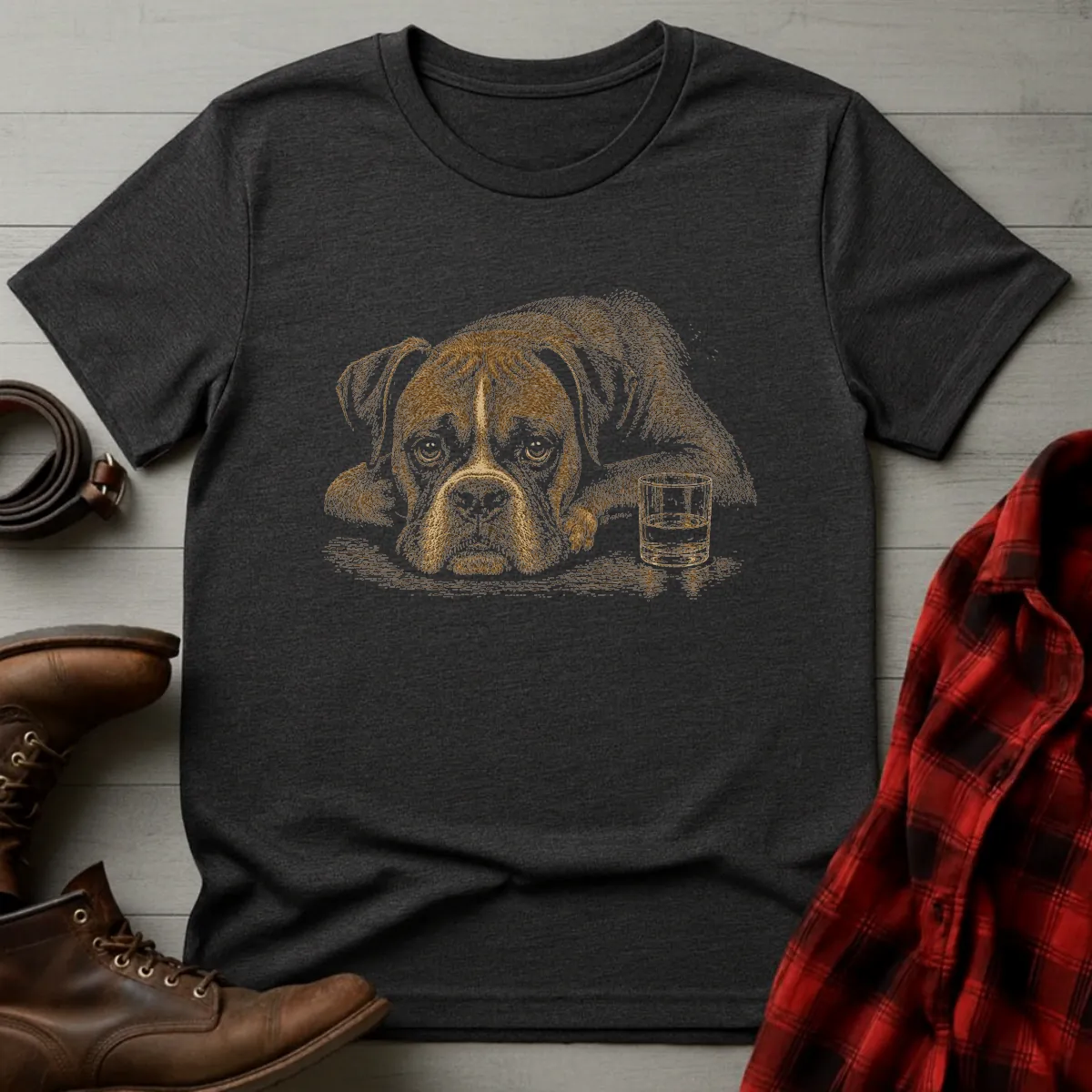Whiskey Dog Boxer Companion T-Shirt