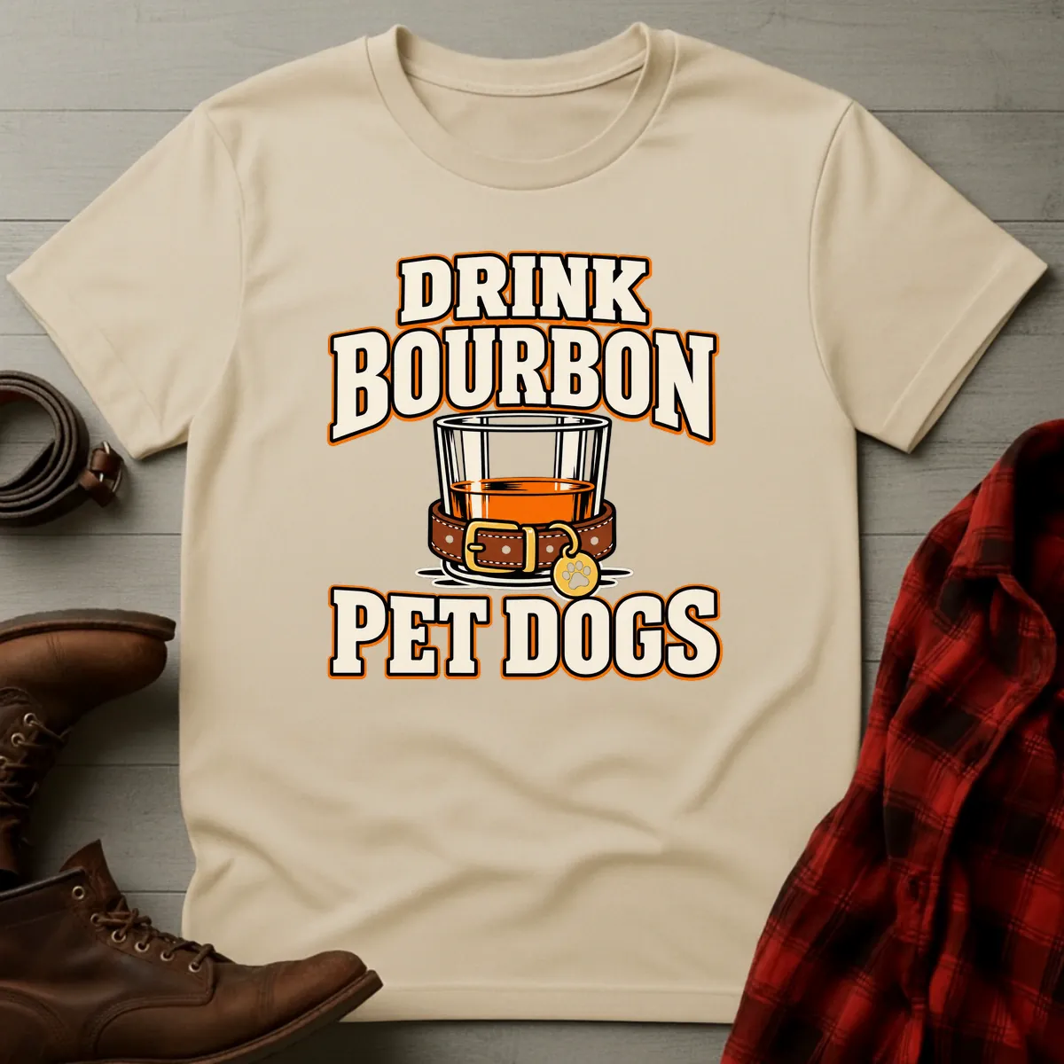 Drink Bourbon Pet Dogs Collar T-Shirt