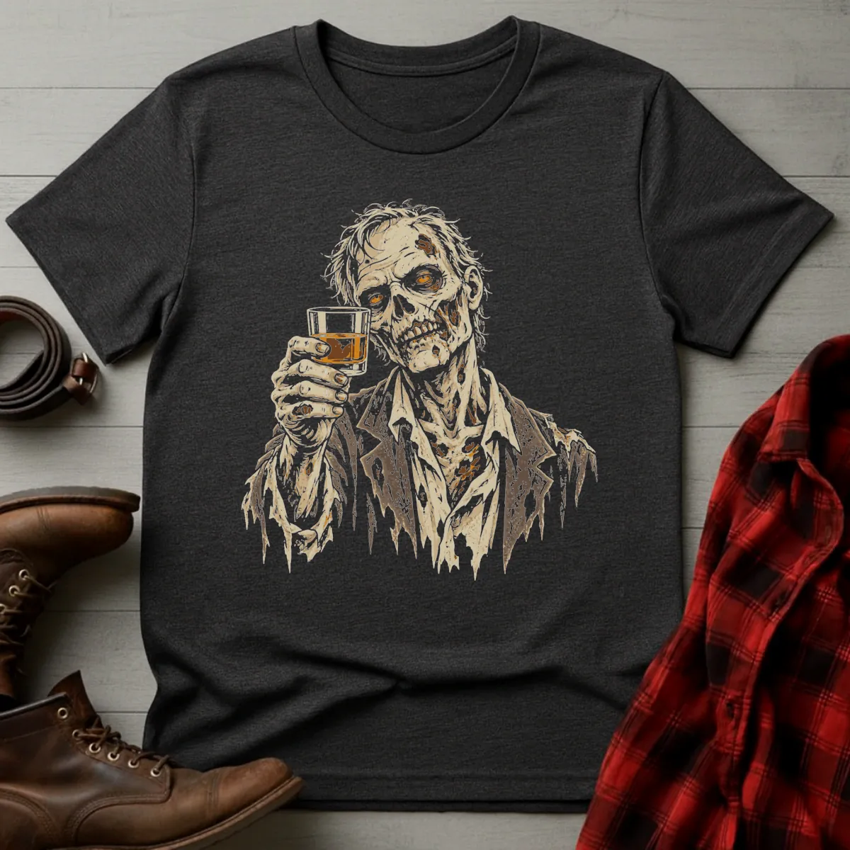 Whiskey Zombie Toast T-Shirt