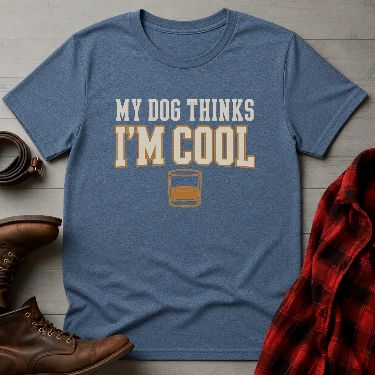 My Dog Thinks I'm Cool Whiskey T-Shirt