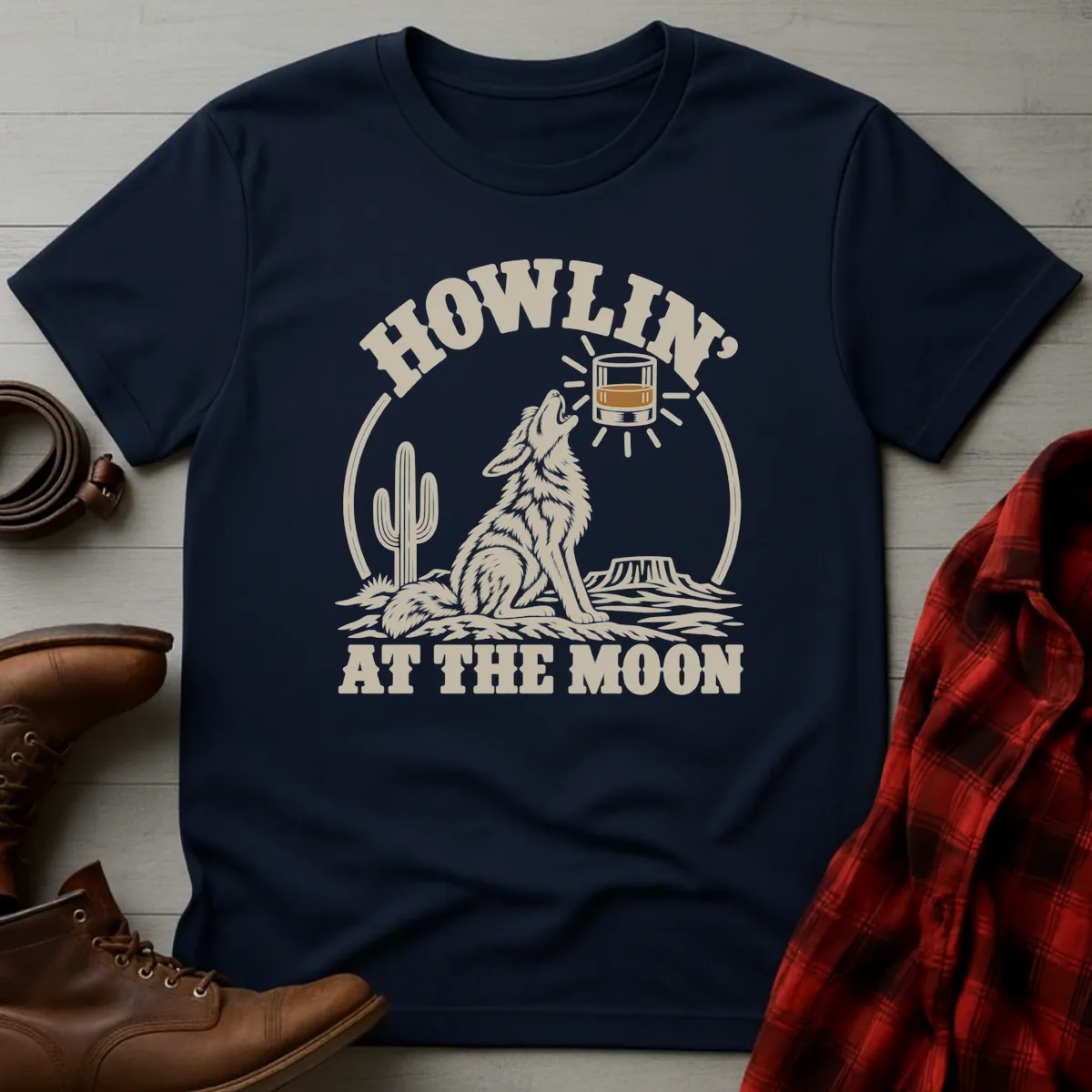 Howlin' at the Moon Whiskey T-Shirt