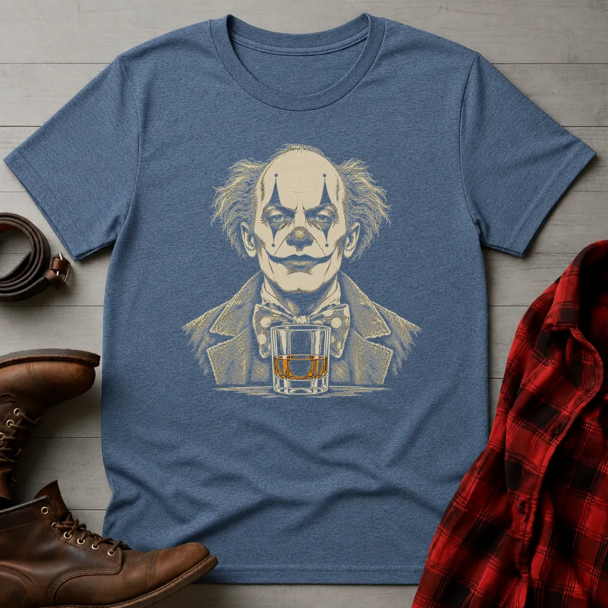 Clown Whiskey Portrait T-Shirt