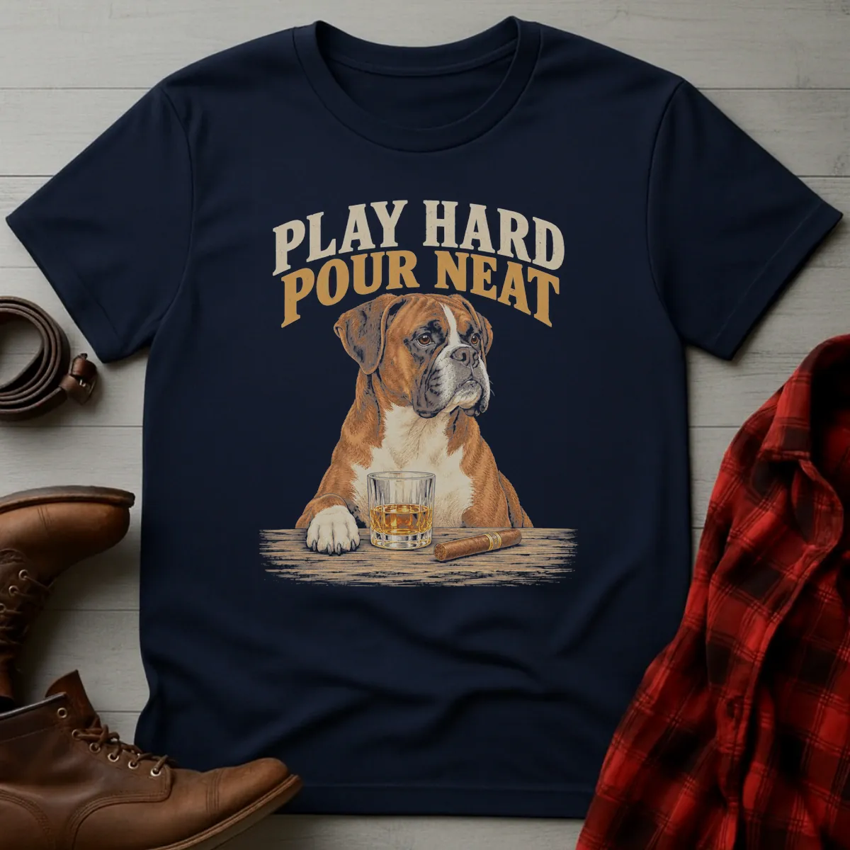Play Hard Pour Neat Boxer T-Shirt