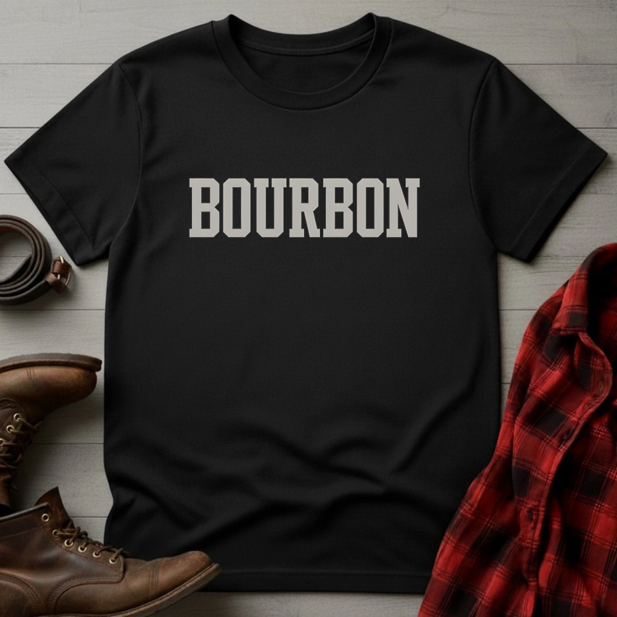 Bourbon Collegiate Typography T-Shirt