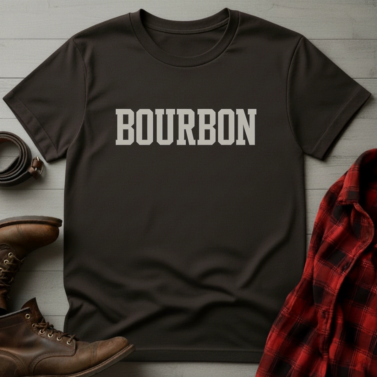 Bourbon Collegiate Typography T-Shirt