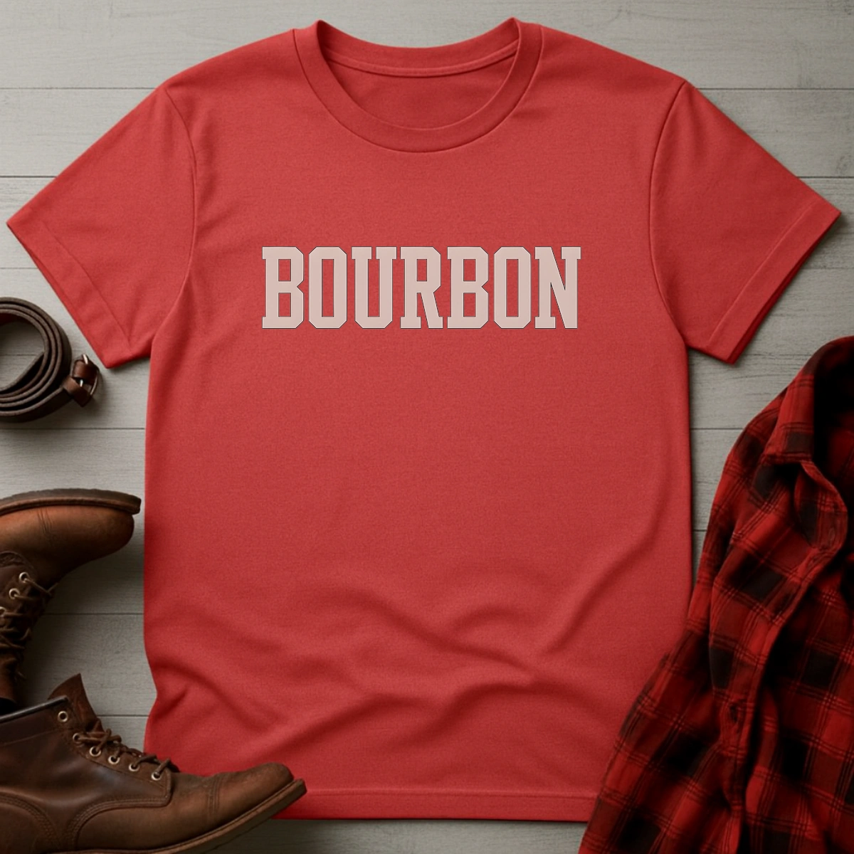 Bourbon Collegiate Typography T-Shirt