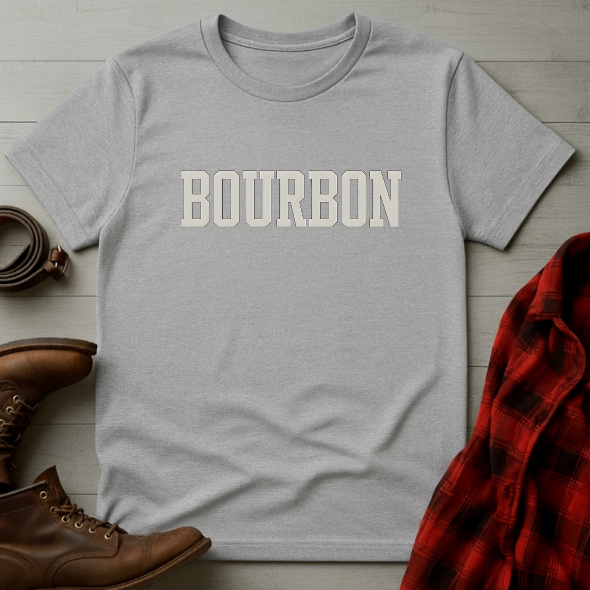 Bourbon Collegiate Typography T-Shirt