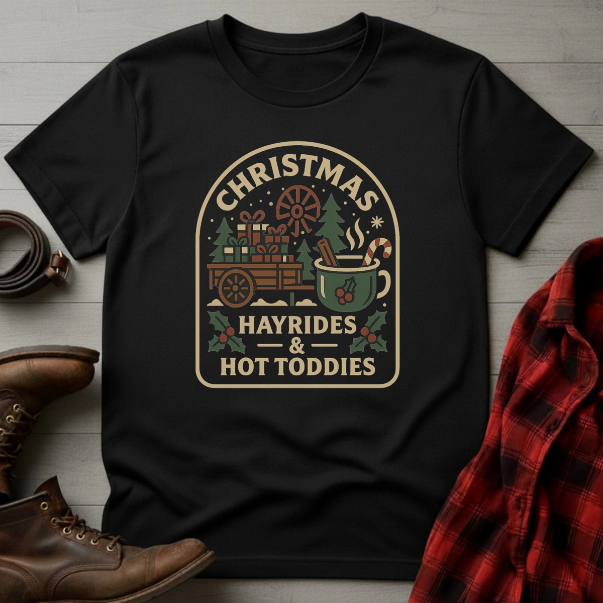 Christmas Hayrides Hot Toddies T-Shirt