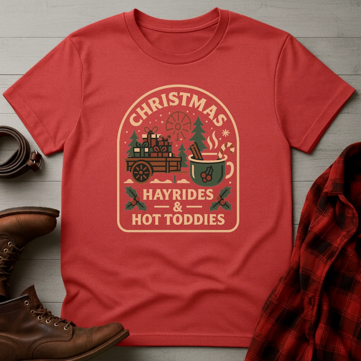Christmas Hayrides Hot Toddies T-Shirt