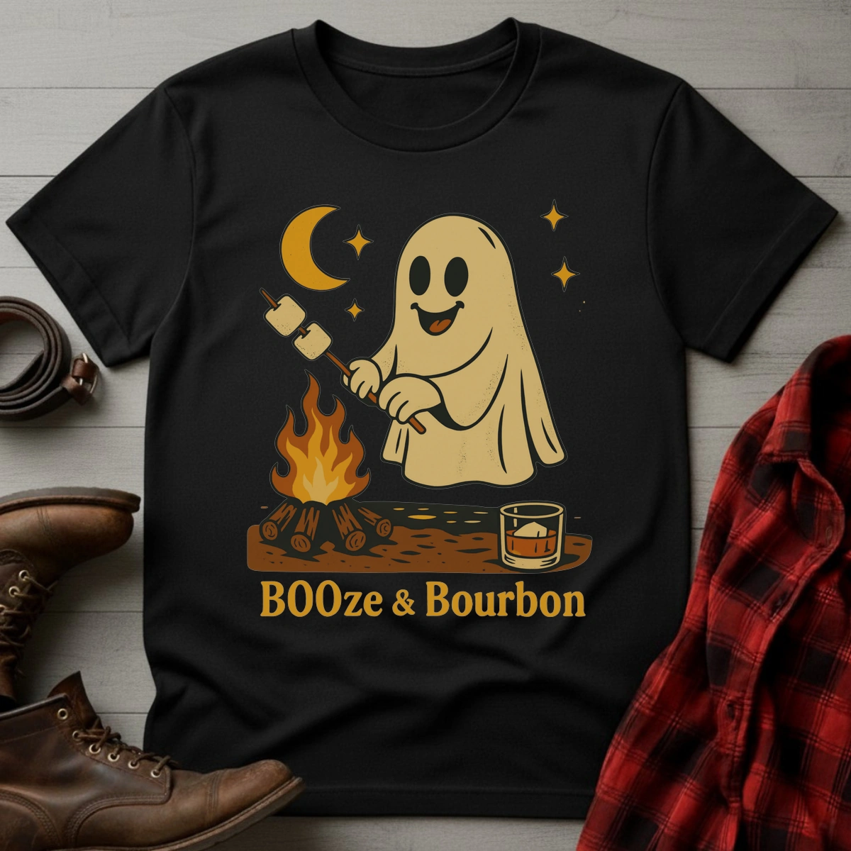Bourbon Ghost Halloween T-Shirt