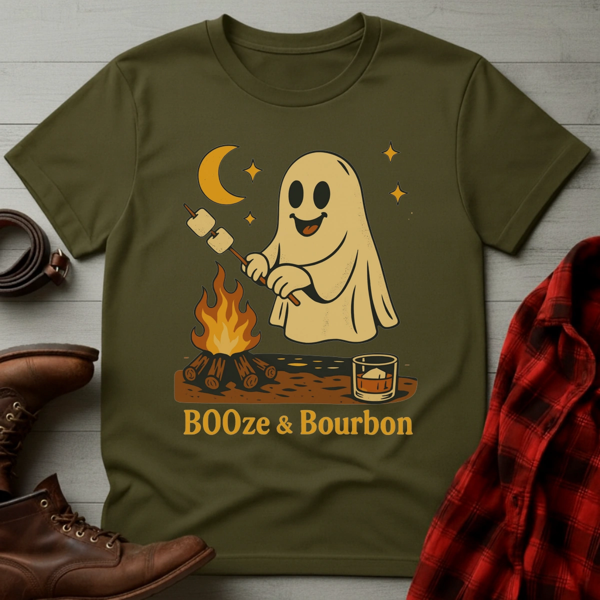 Bourbon Ghost Halloween T-Shirt