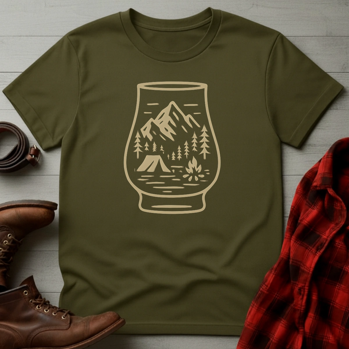 Whiskey Campfire Tumbler T-Shirt