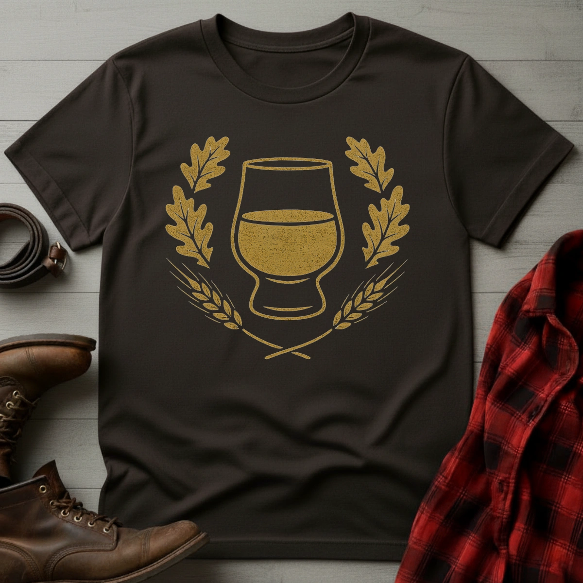 Whiskey Tumbler Wreath T-Shirt