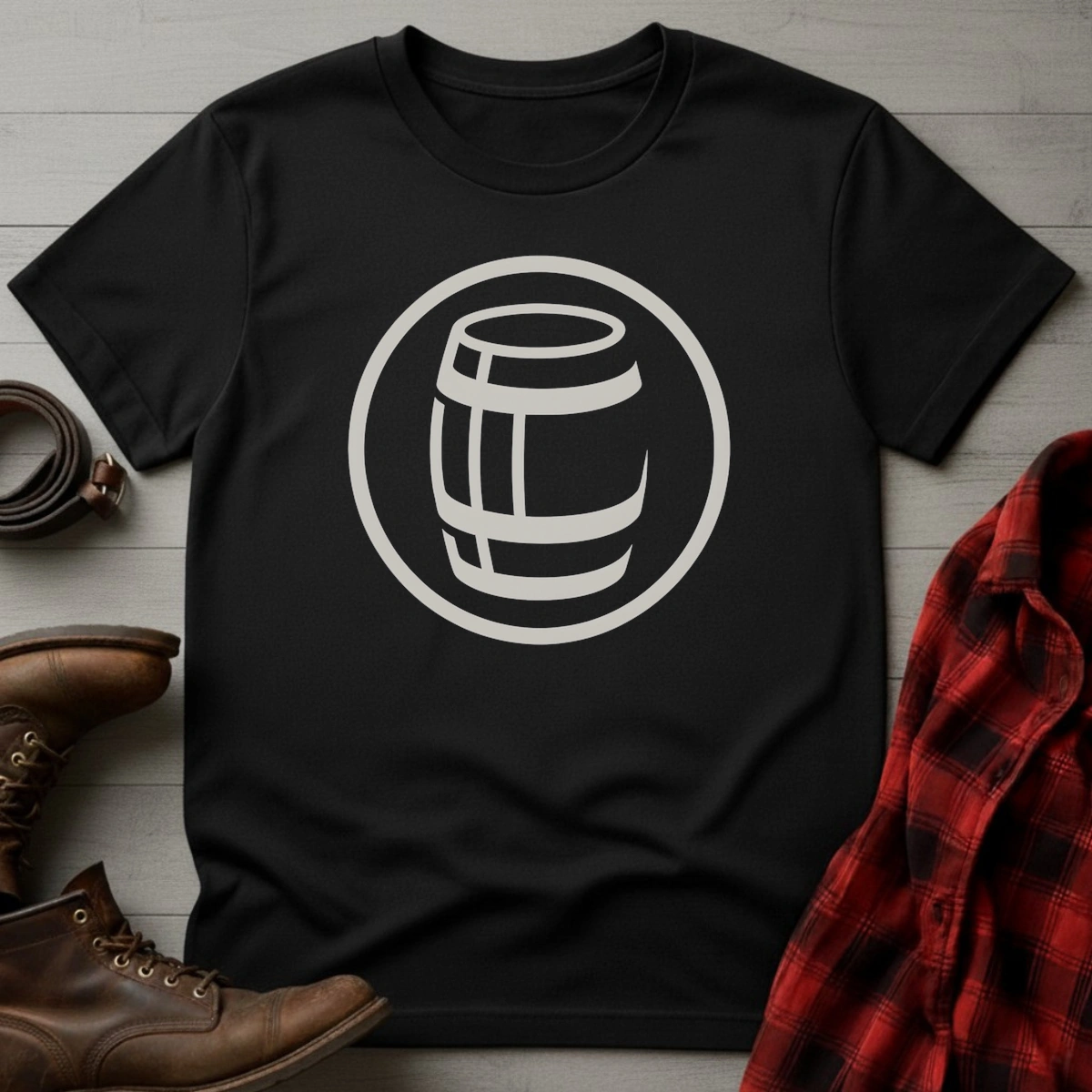 Minimalist Whiskey Barrel T-Shirt